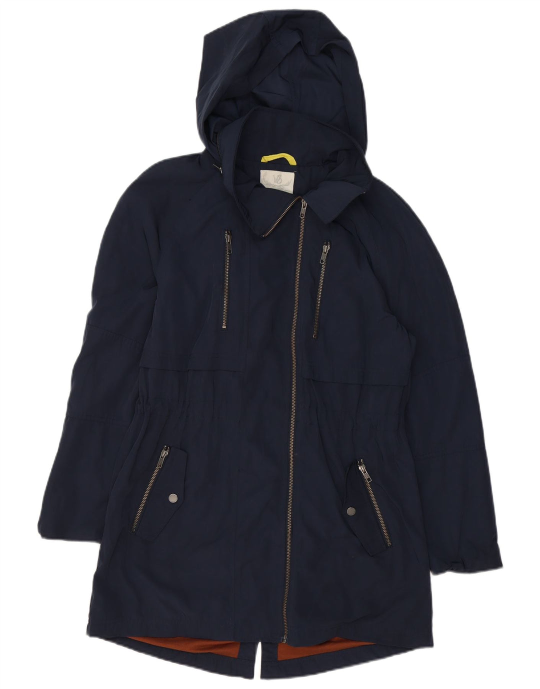 WHITE STUFF Parka à capuche pour femme UK 12 Bleu marine moyen Polyester