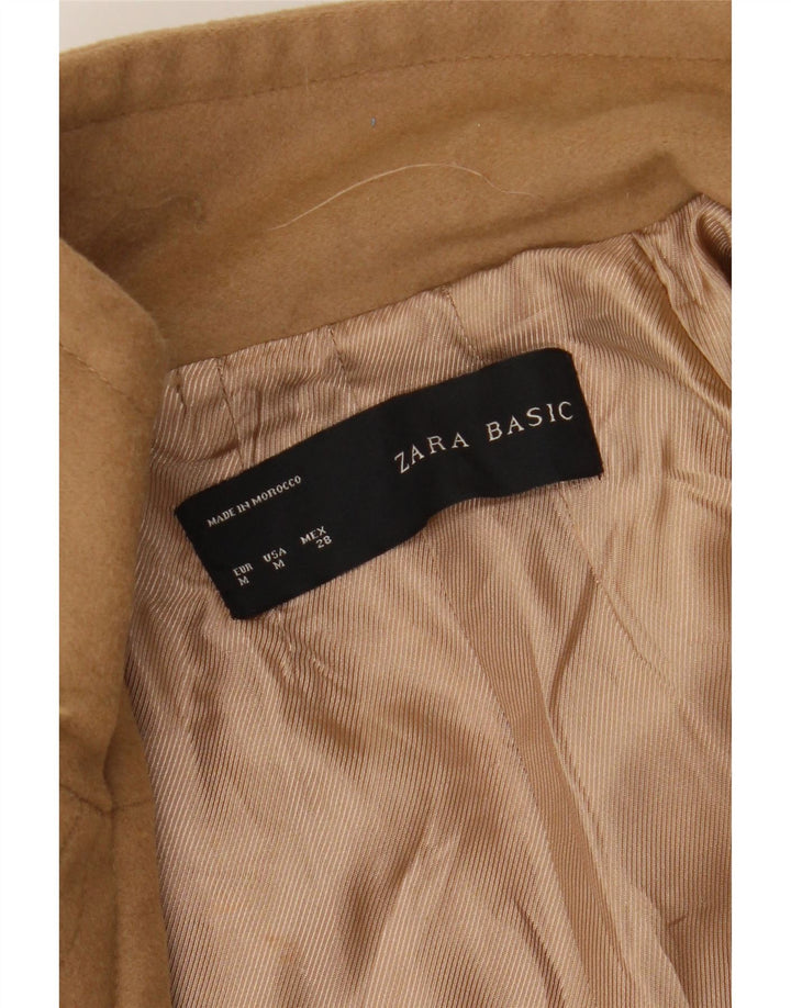 Zara Veste Bomber En Fausse Fourrure Femme UK 12 Beige Moyen