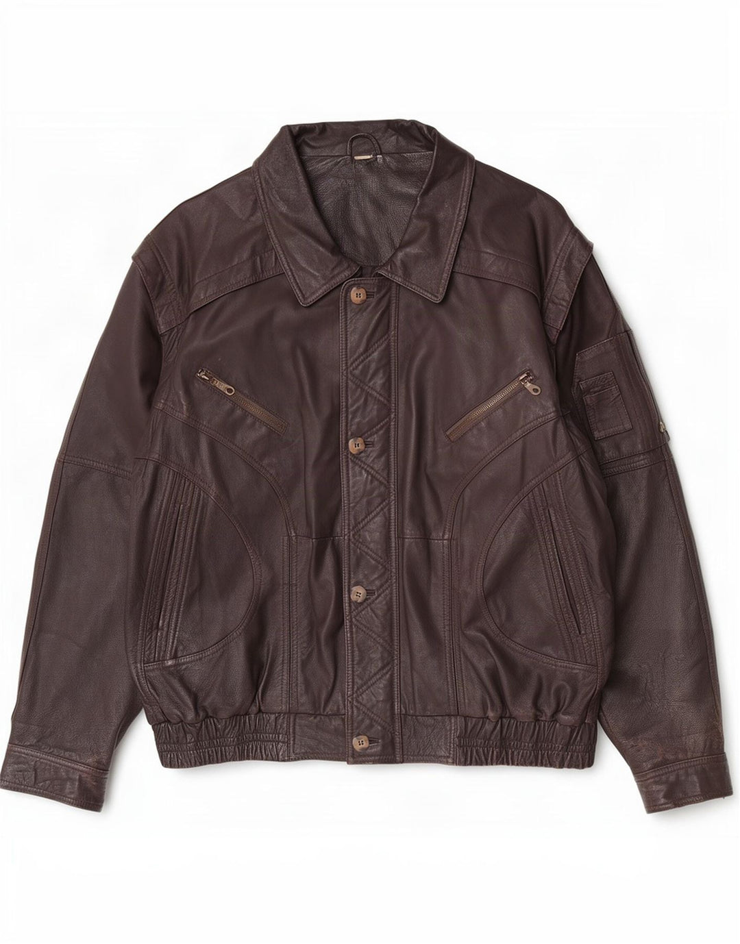 veste en cuir homme vintage UK 42 XL Marron