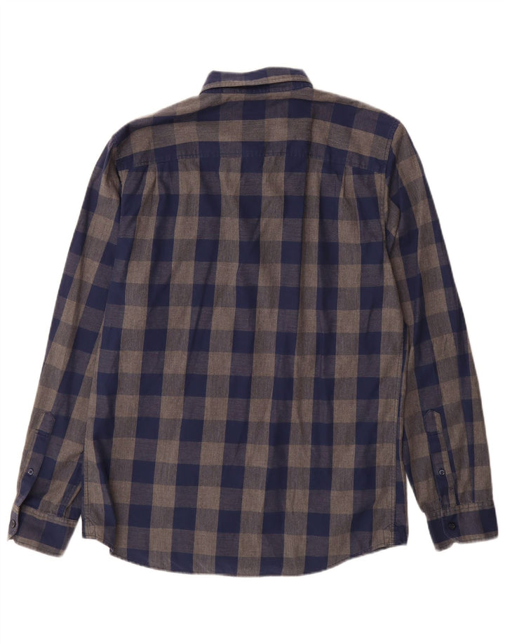 Jack Wills Chemise classique en flanelle pour homme en coton vichy bleu marine moyen