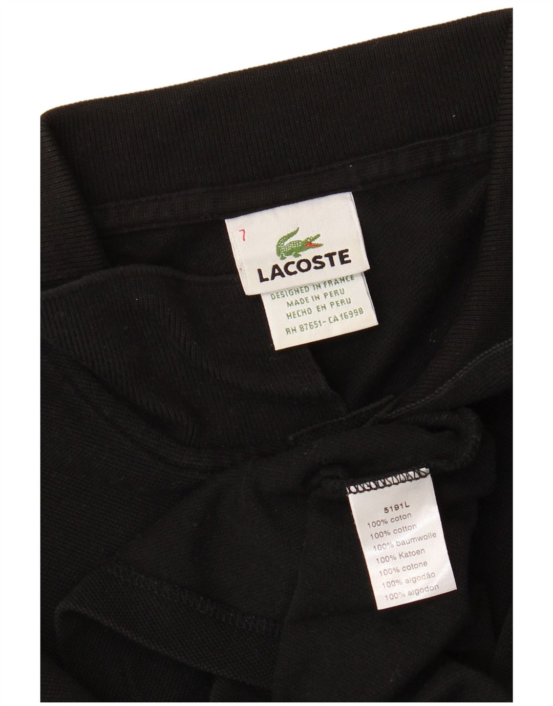 LACOSTE Polo à manches longues pour homme Taille 7 2XL Coton noir