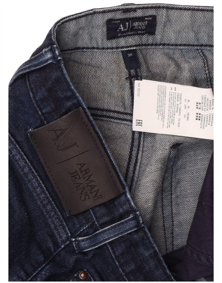 ARMANI Jean Droit Homme W34 L29 Bleu Marine Coton