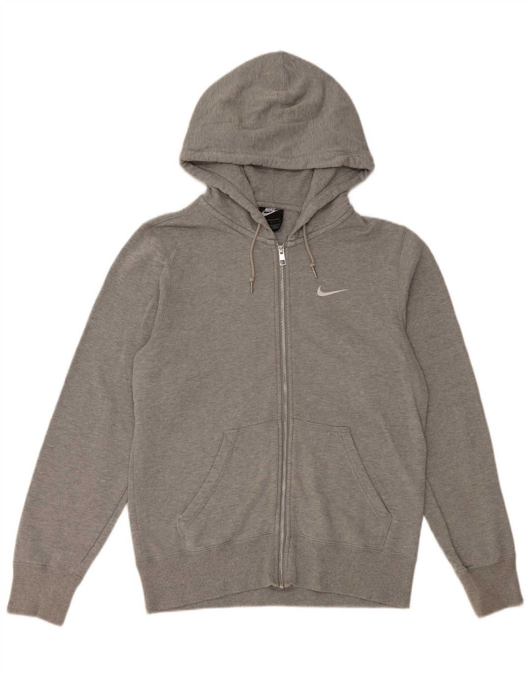 NIKE Pull à capuche zippé pour homme en coton moucheté gris petit