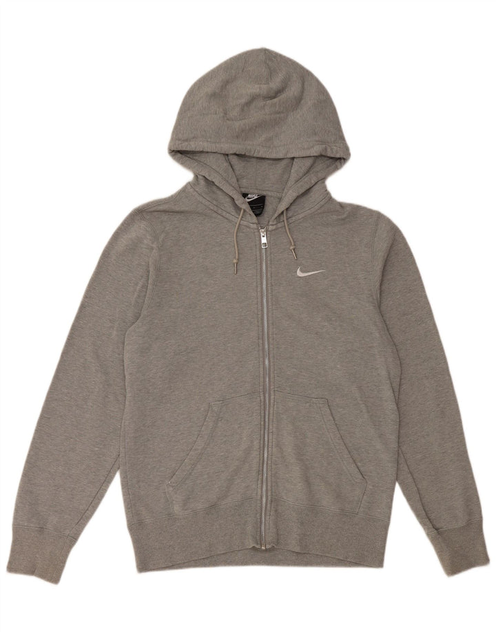 NIKE Pull à capuche zippé pour homme en coton moucheté gris petit