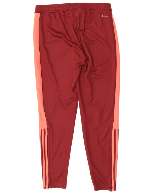 Adidas Pantalon de survêtement Aeroready pour femme UK 12/14 Rouge moyen Colourblock