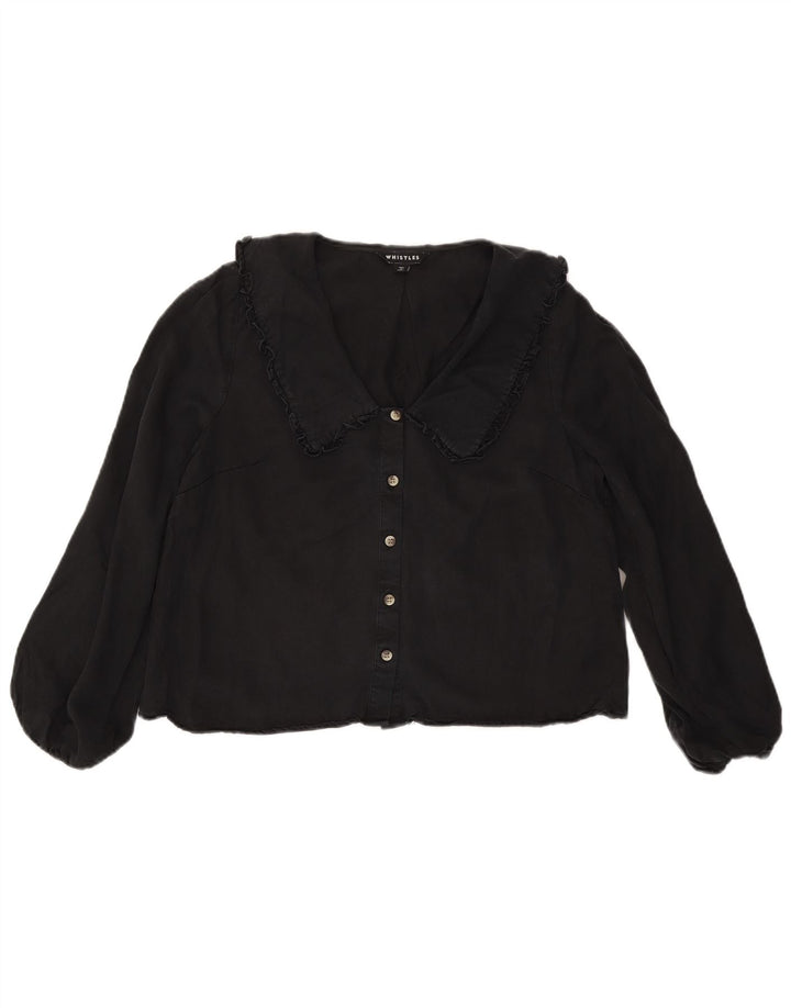 Whistle Chemisier court pour femme UK 12 Lycra noir moyen