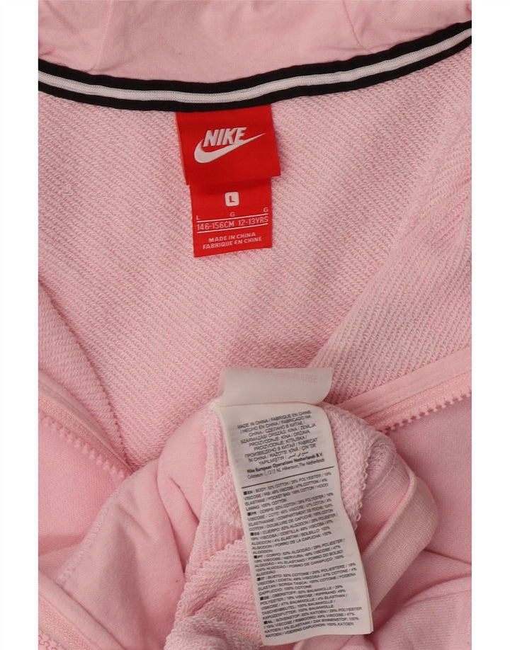 NIKE Pull à capuche zippé pour fille 12-13 ans Grand rose en coton