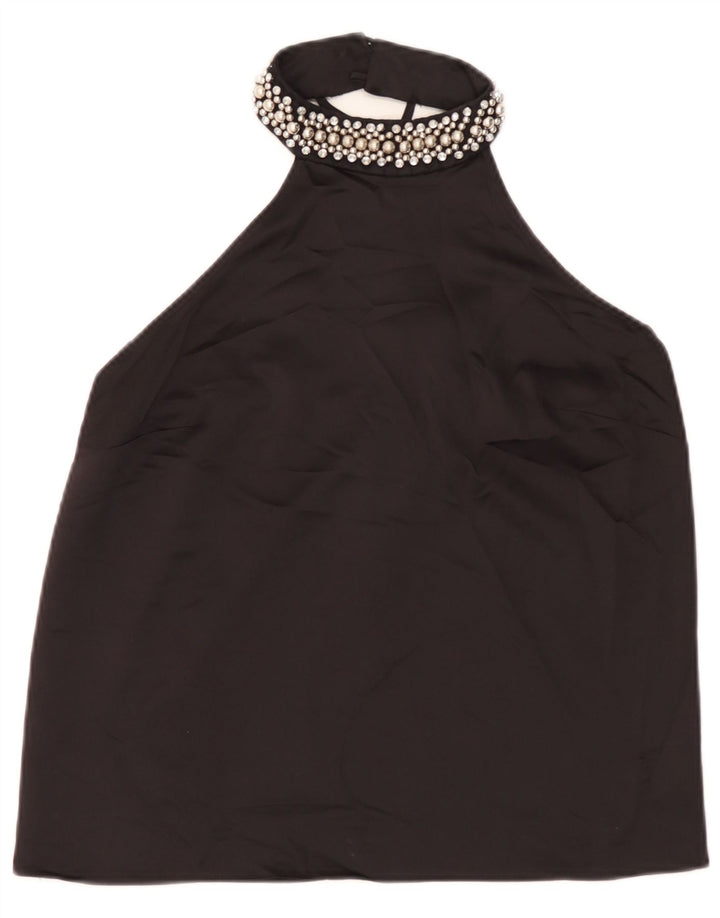 Lipsy Haut court dos nu pour femme UK 42 Medium Noir Polyester