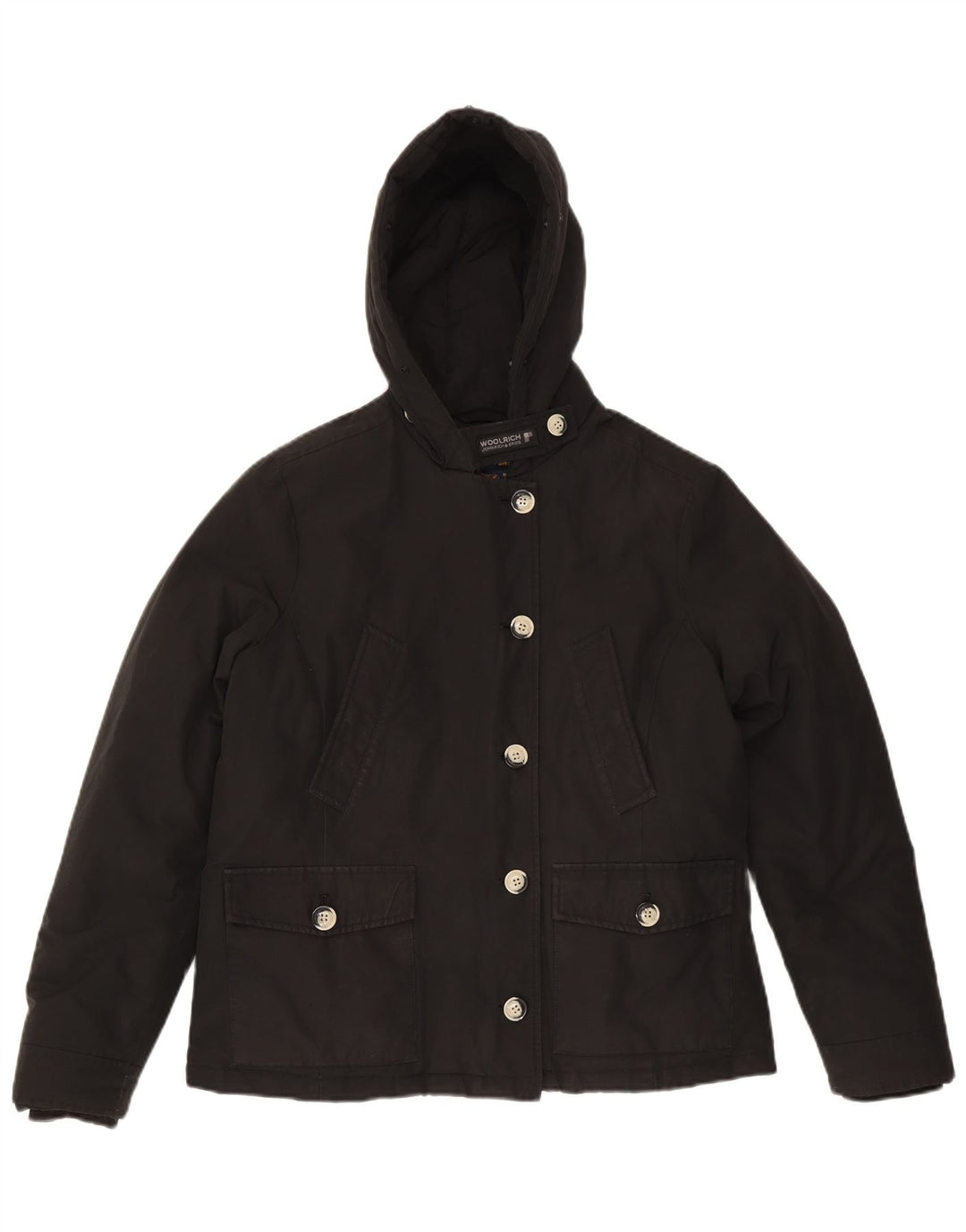 Woolrich Veste matelassée surdimensionnée à capuche pour femme UK 18 XL Noir Coton