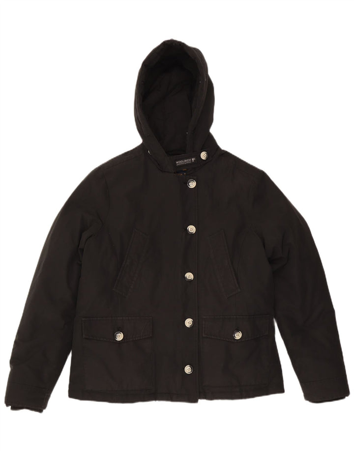 Woolrich Veste matelassée surdimensionnée à capuche pour femme UK 18 XL Noir Coton