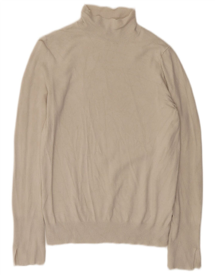 Zara Pull col roulé pour femme UK 12 Viscose blanc moyen