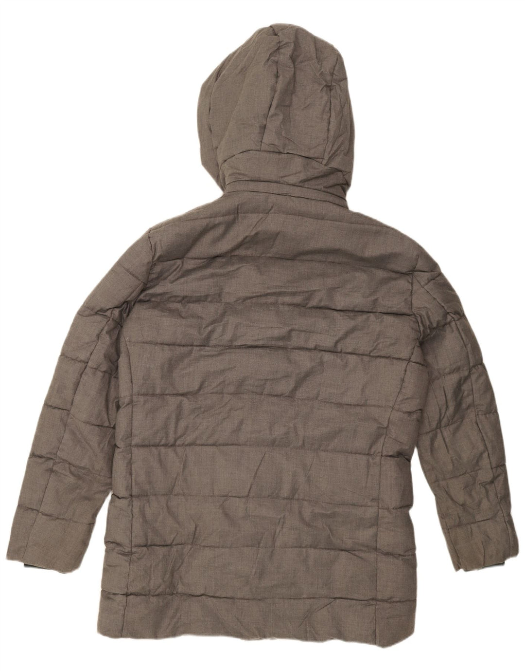 Zara Manteau rembourré à capuche pour homme UK 40 Large Gris Polyester