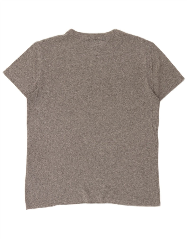 TOMMY HILFIGER Mens Graphic T-Shirt Top Medium Grey Flecked Cotton