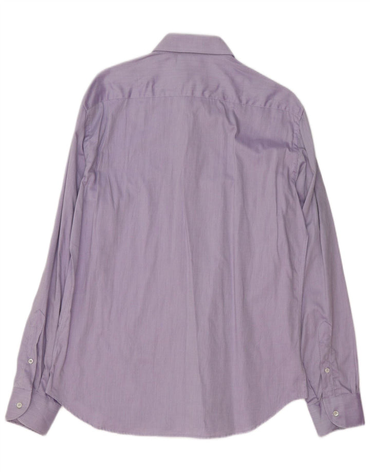 ROCCOBAROCCO Chemise homme Taille 41 16 Grand coton à fines rayures violettes