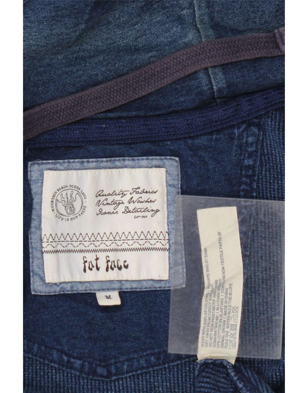 FAT FACE Sweat à Capuche Zippé Homme Bleu Marine Moyen Coton