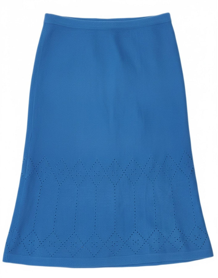 vintage Femmes Tricot A-Line Jupe W32 Grand Bleu