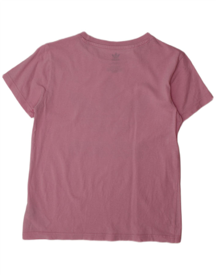 ADIDAS T-Shirt Graphique Fille 9-10 Ans Rose Coton