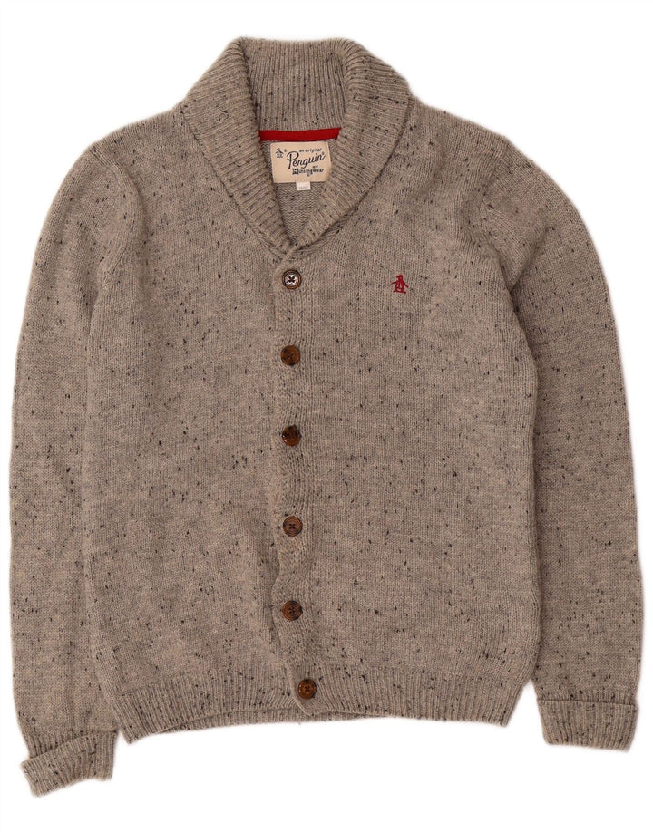 PENGUIN Pull Cardigan Garçon 14-15 ans Gris Moucheté Coton