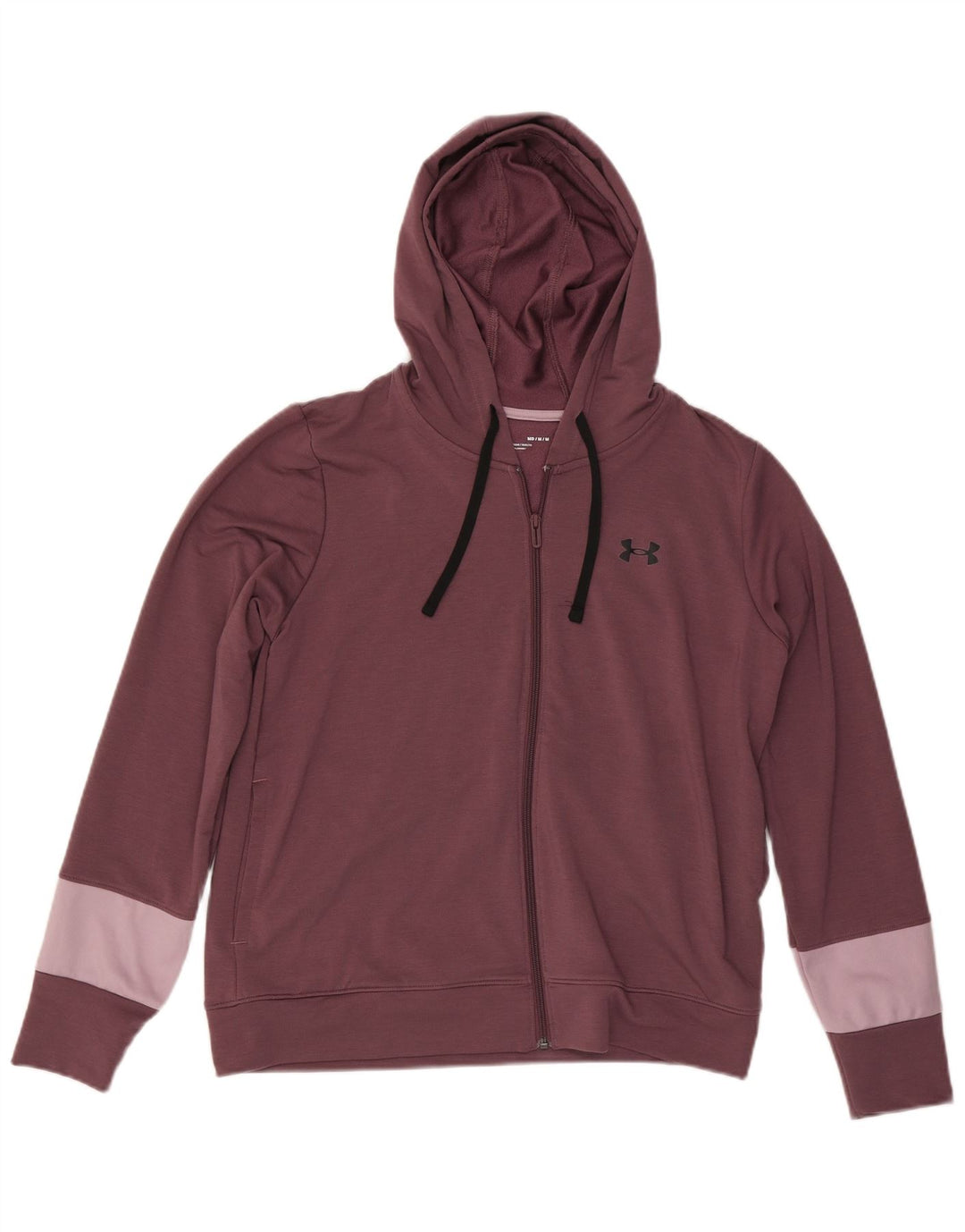 UNDER ARMOUR Pull à capuche zippé pour femme UK 14 Marron moyen Colourblock