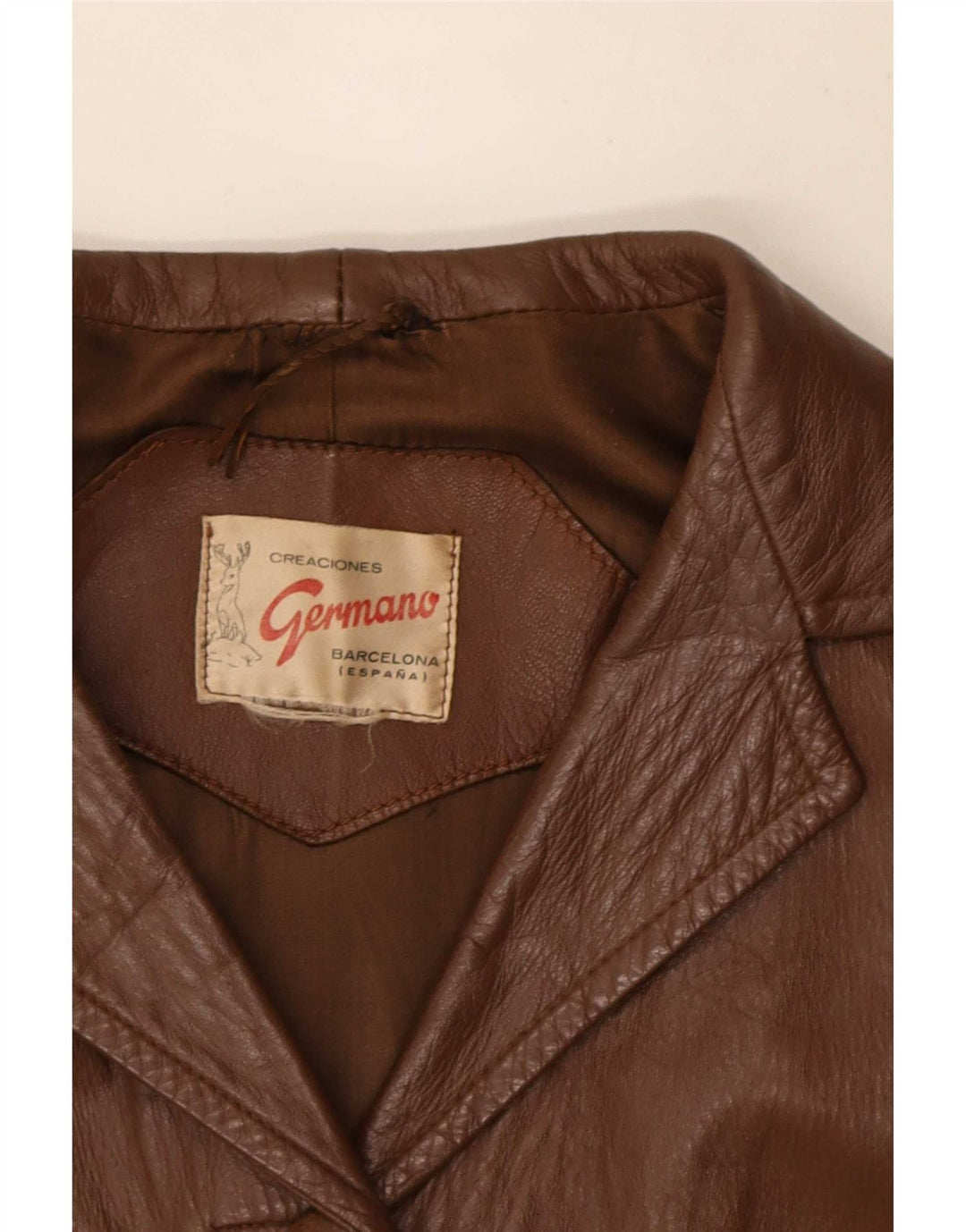 Germano Manteau en cuir pour femme UK 14 Marron moyen
