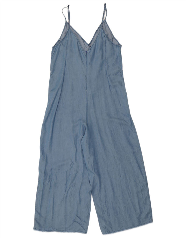 ZARA Womens Sleeveless Jumpsuit UK 12 Medium  Blue Lycra