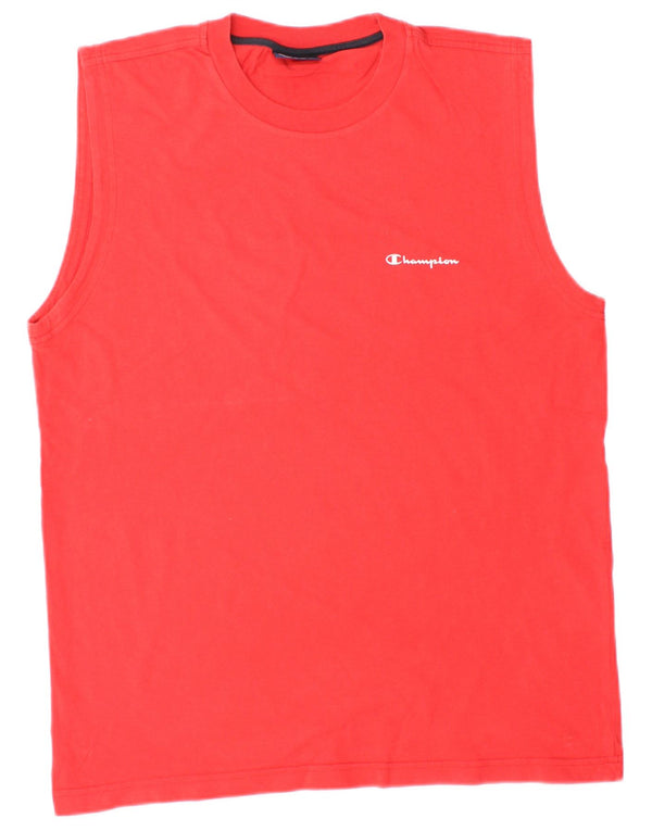 CHAMPION Débardeur Homme Rouge Moyen Coton