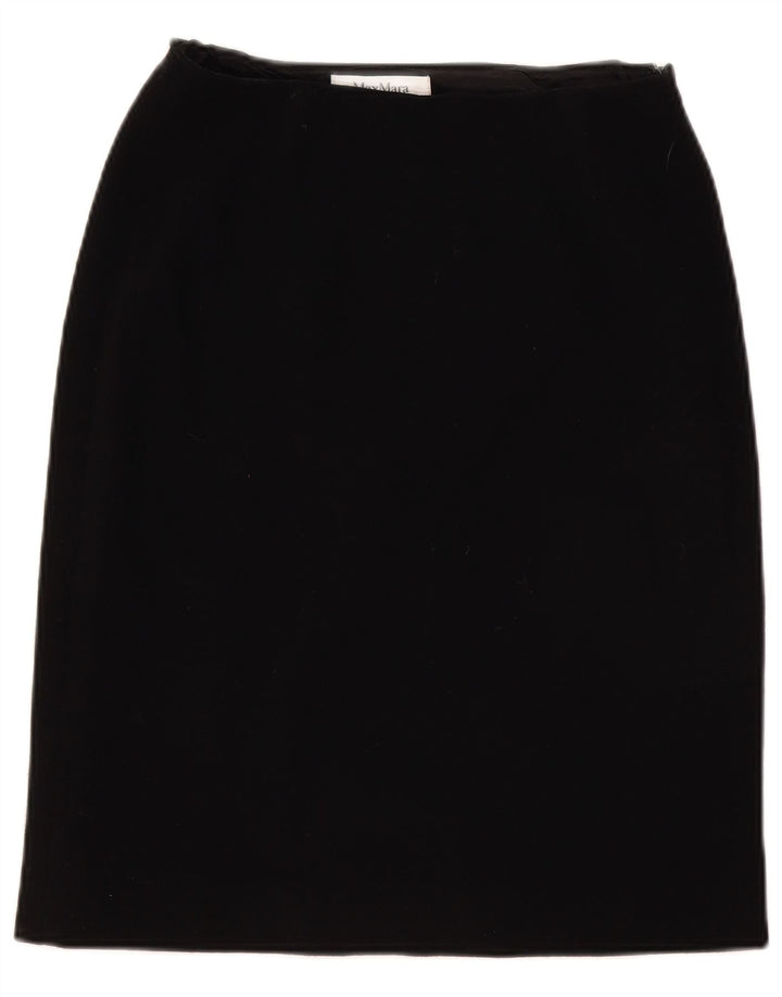 Max Mara Jupe droite pour femme UK 12 Medium W28 Laine noire