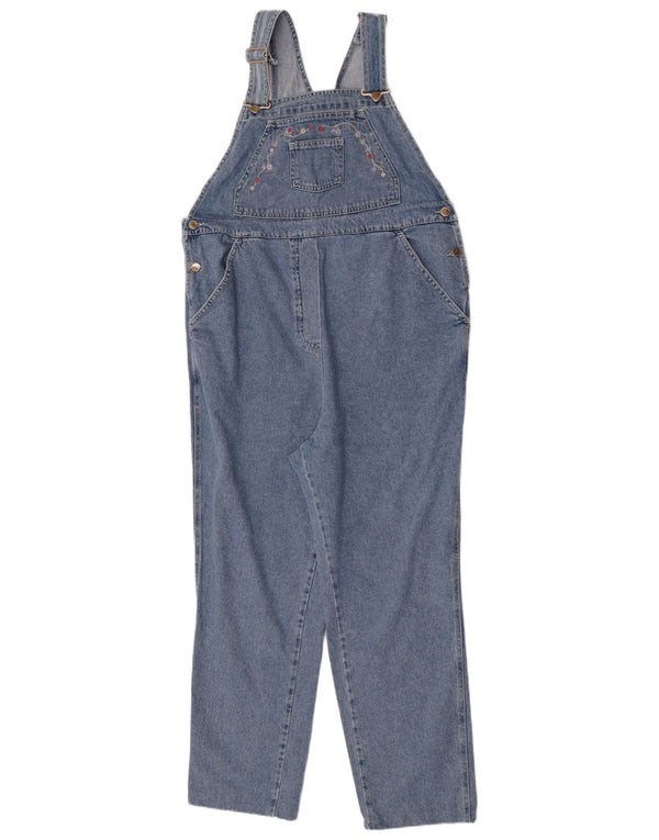vintage Femme Dungarees Jeans W36 L28 Bleu Floral Coton