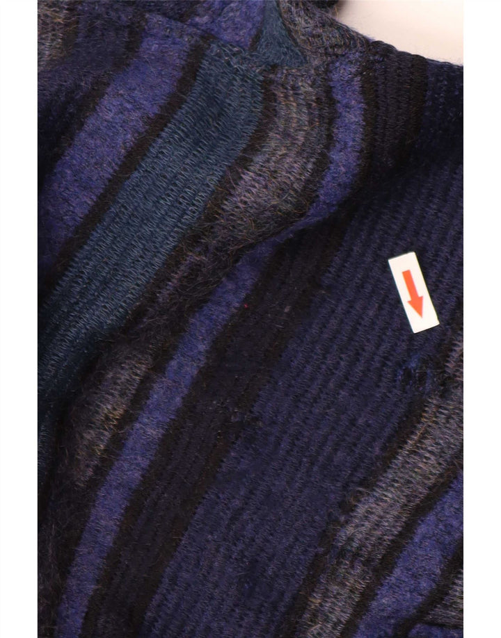 Bizzarro Cardigan Homme Pull XL Bleu Marine Rayé Laine