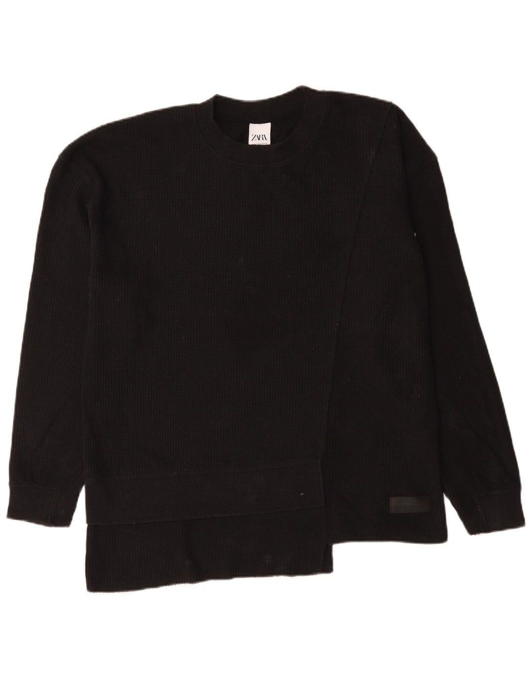 Zara Pull à col rond pour homme en coton noir moyen