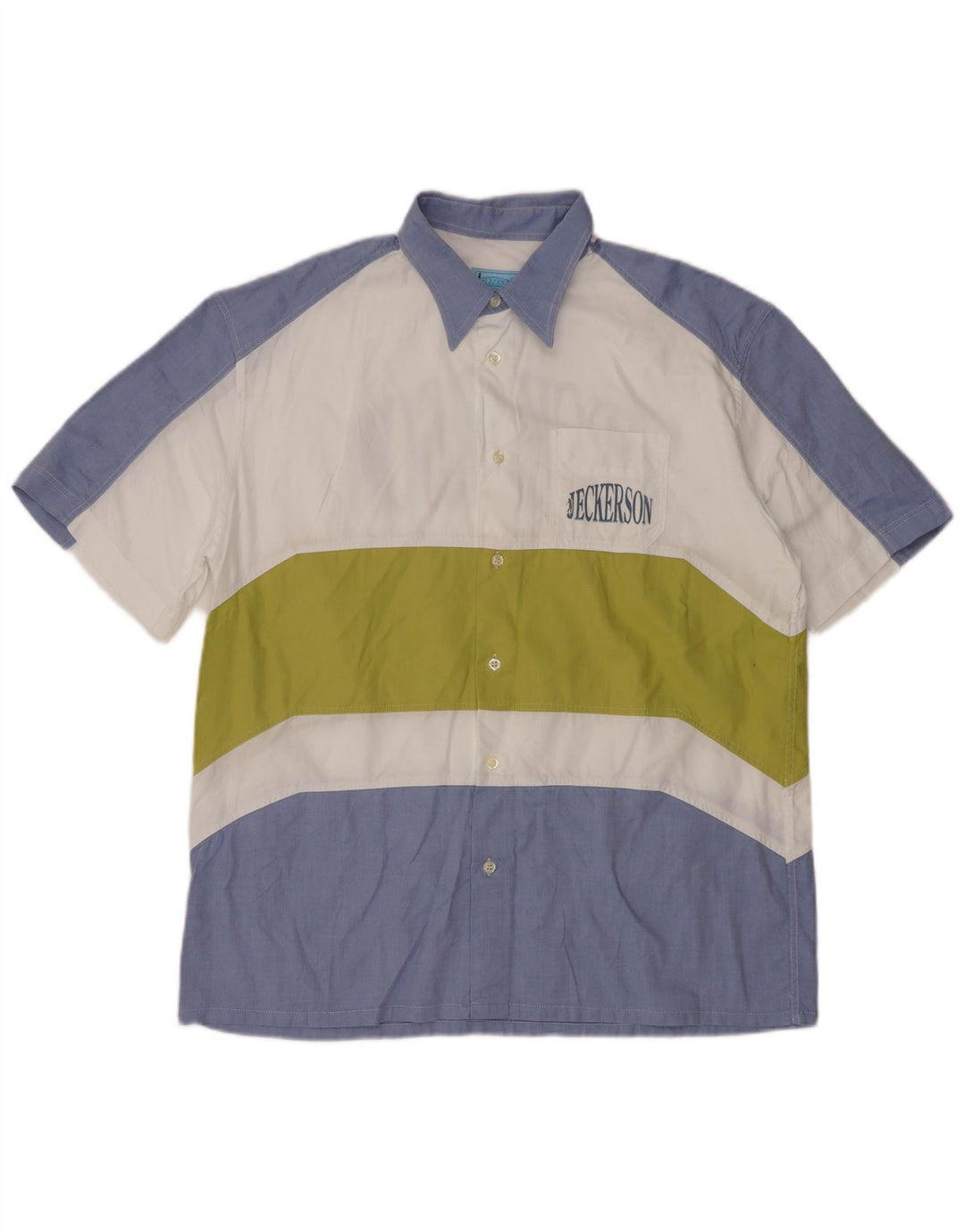 JECKERSON Chemise graphique à manches courtes pour hommes XL Bleu Colorblock