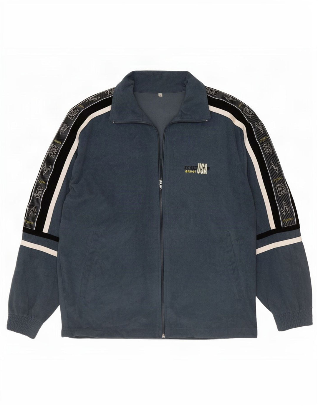 Brugi Veste de Survêtement Graphique en Velours pour Homme Petit Gris Colorblock