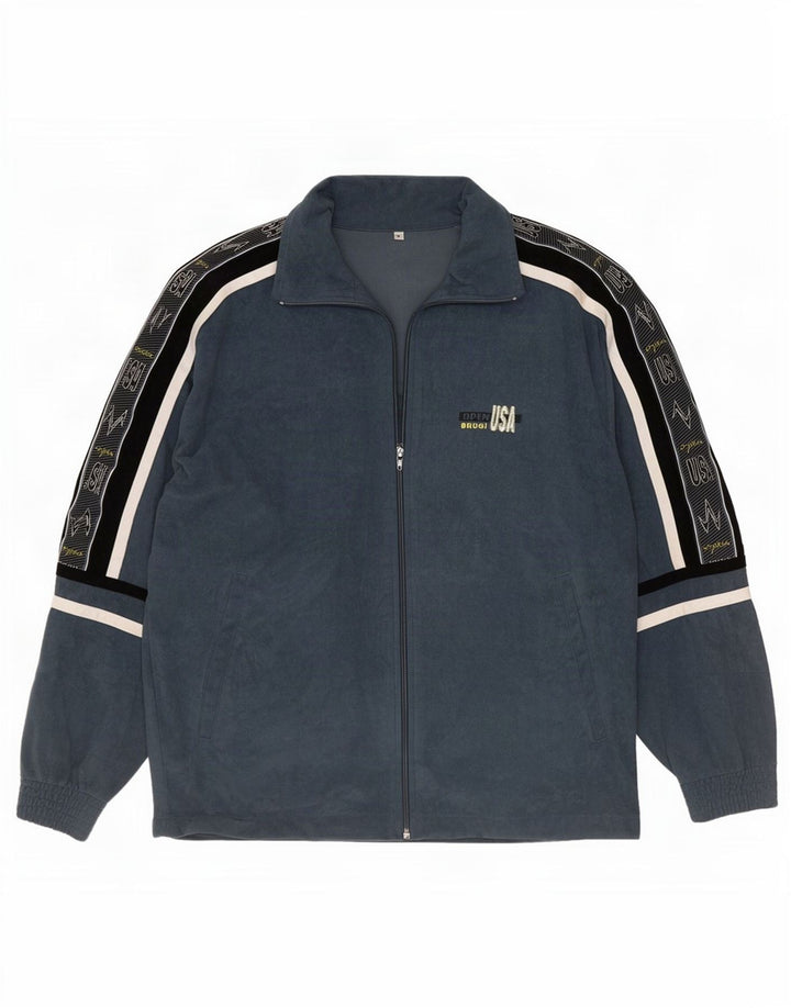 Brugi Veste de Survêtement Graphique en Velours pour Homme Petit Gris Colorblock