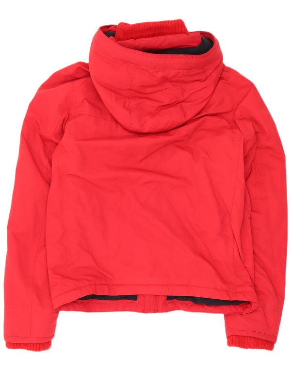 Abercrombie & Fitch Veste coupe-vent à capuche pour homme UK 40 Large Rouge Nylon