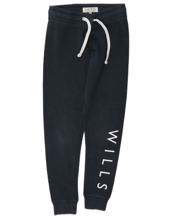 Jack Wills Pantalon de survêtement graphique pour femme Joggers UK 8 Small Bleu marine
