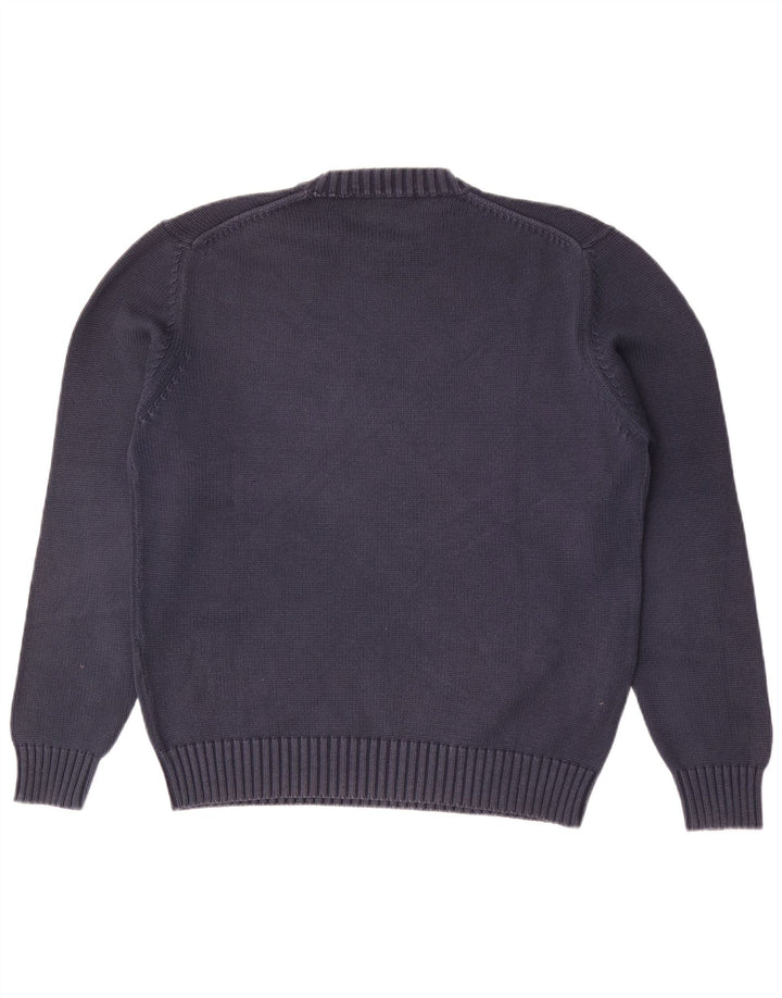 Zara Pull à col rond pour homme en coton bleu marine moyen