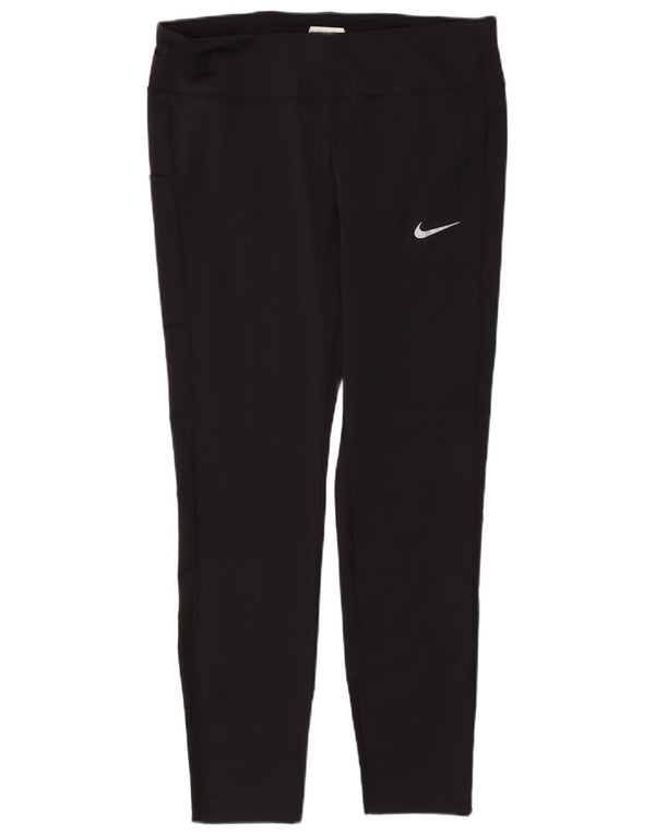NIKE Legging Dri Fit pour femme UK 16 Large Noir Polyester