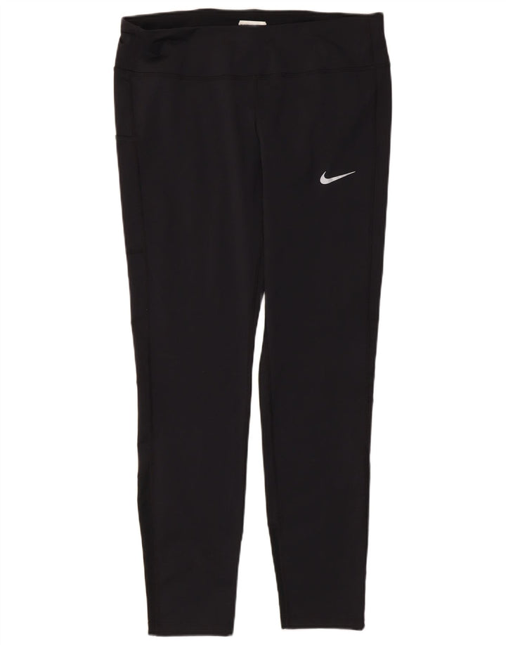 NIKE Legging Dri Fit pour femme UK 16 Large Noir Polyester