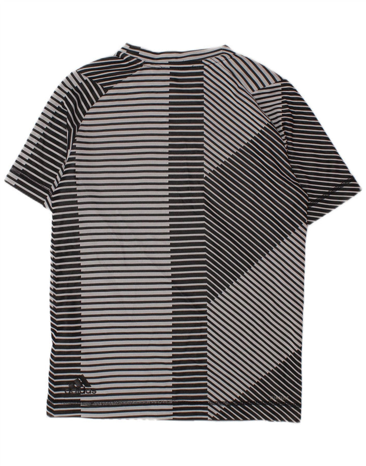 ADIDAS Garçons Climalite Graphic T-Shirt Top 2-3 ans XS Gris Rayé