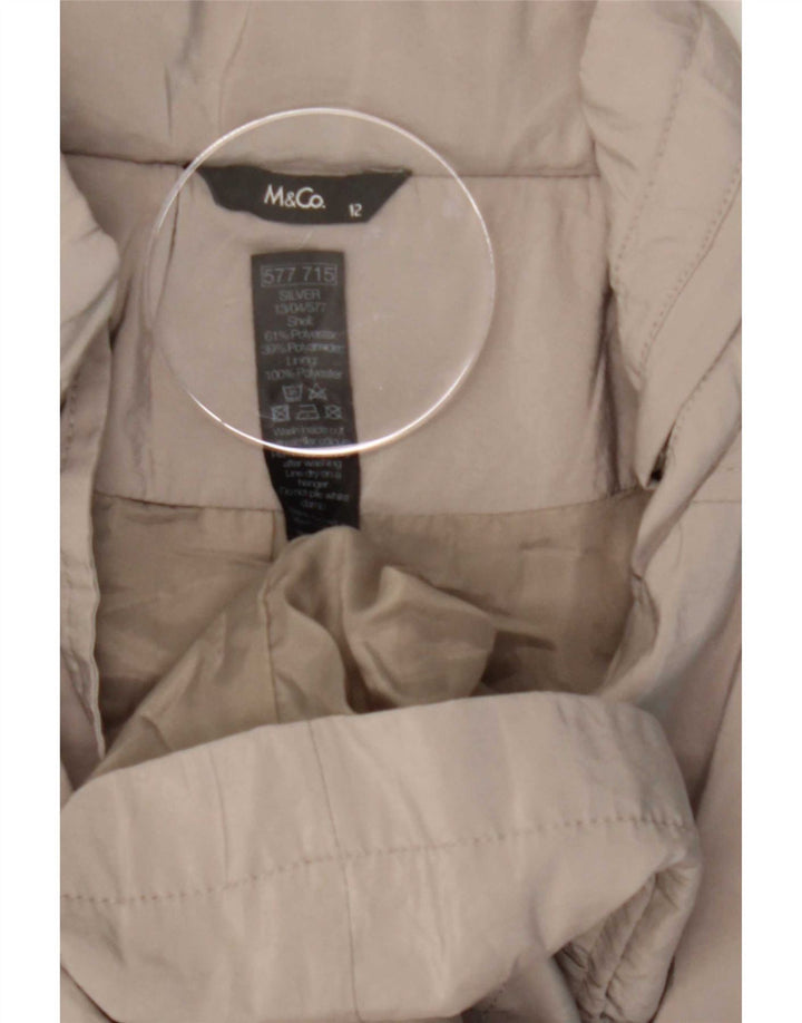 M&Co Veste Parka à capuche pour femme UK 12 Gris moyen Polyester