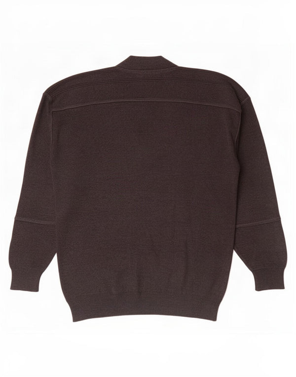 Il Granchio Mens V-Neck Jumper Sweater Large Grey Wool