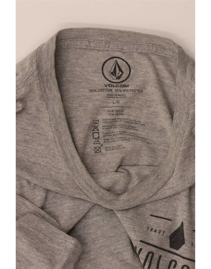 Volcom T-shirt graphique pour hommes, grand, gris, coton moucheté