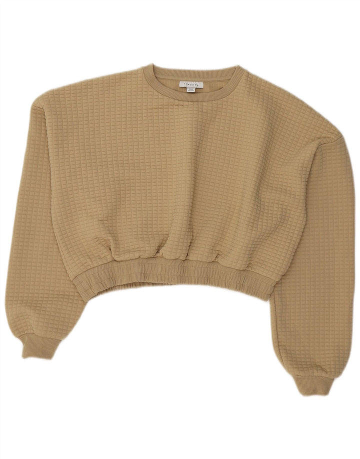 Topshop Sweat-shirt court pour femme UK 44 Large Beige Polyester