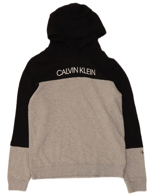 Calvin Klein Jeans Pull à capuche pour femme UK 12 Medium Black Colourblock