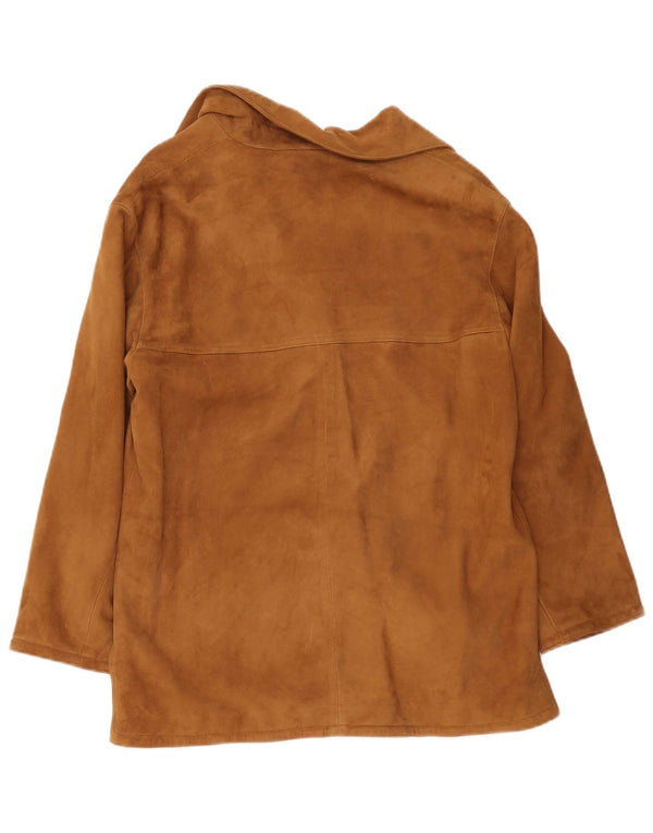 Vintage Womens Suede Jacket UK 16 Large Beige