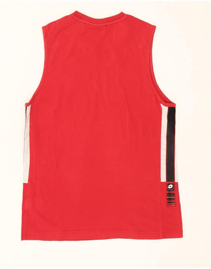 LOTTO Mens Vest Top Small Red Colourblock Vintage Lotto and Second-Hand Lotto from Messina Hembry 