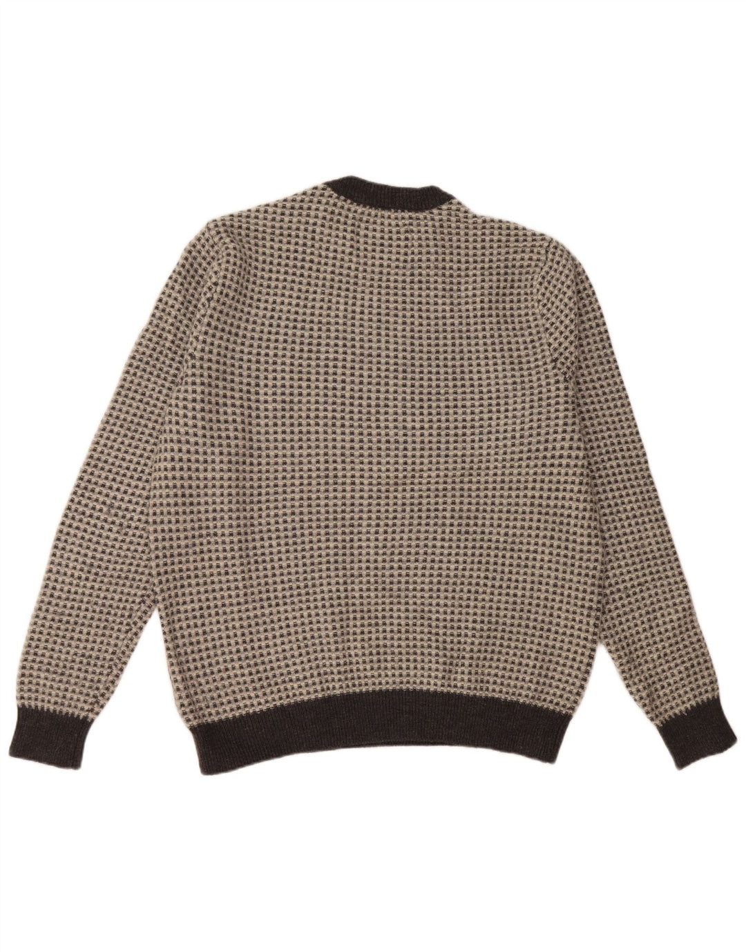 JACK WILLS Pull à col rond pour femme UK 20 2XL Laine à carreaux gris