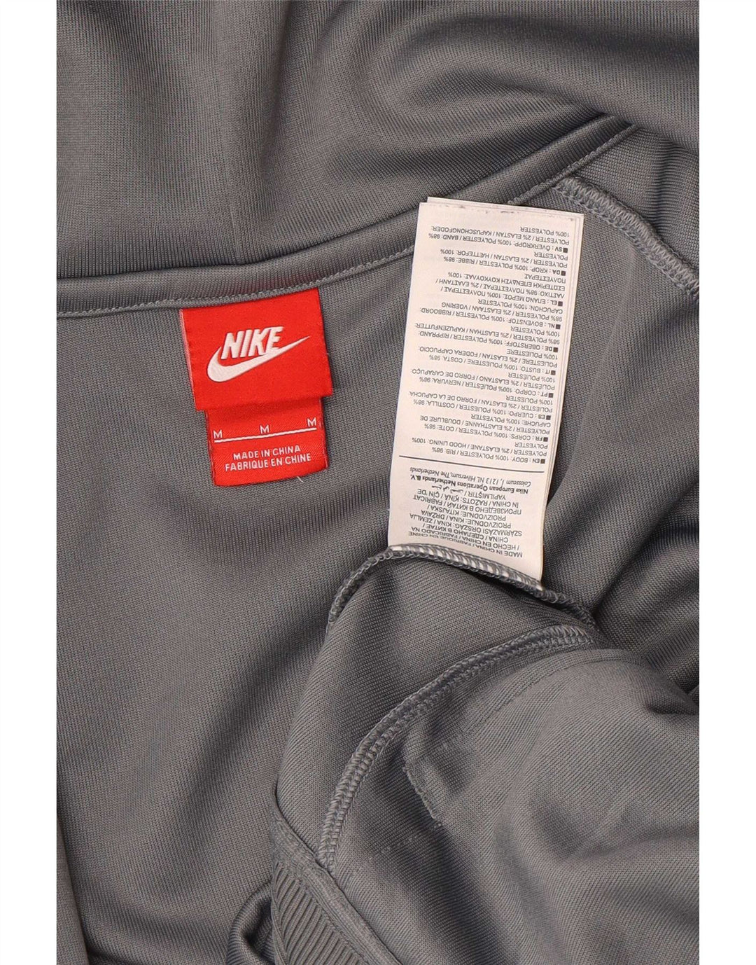 Nike Pull à capuche zippé pour homme en polyester color block gris moyen
