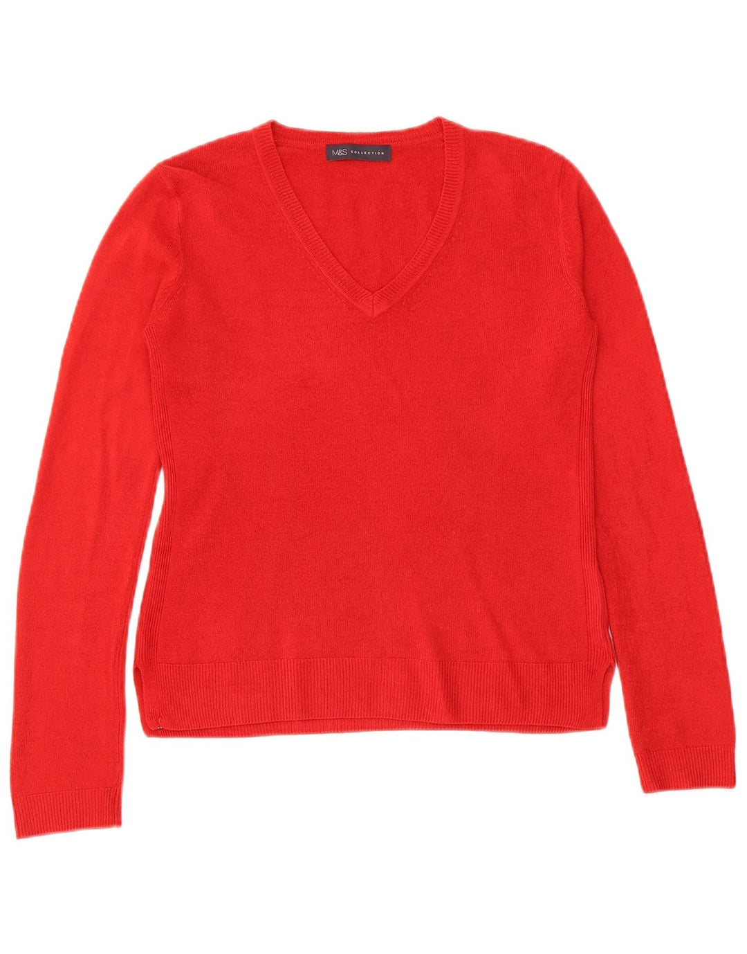 Marks & Spencer Pull col V pour femme UK 8 Petit Acrylique Rouge
