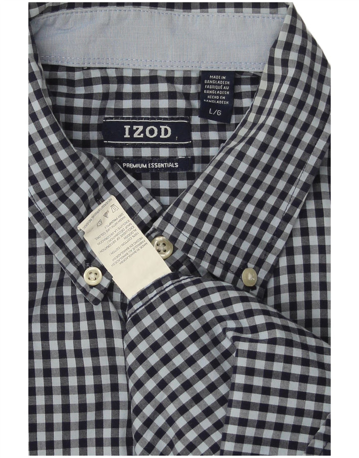 Izod Chemise à Carreaux Homme Grand Coton Vichy Bleu Marine